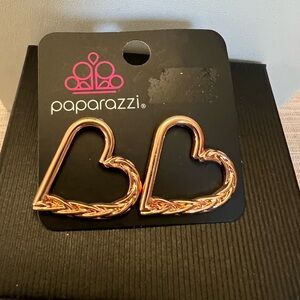 Paparazzi Copper Heart Earrings